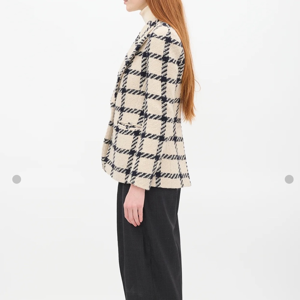 ISABEL MARANT Plaid Women's Jacket in Cream and Black SIZE 36 - Picture 5 of 16